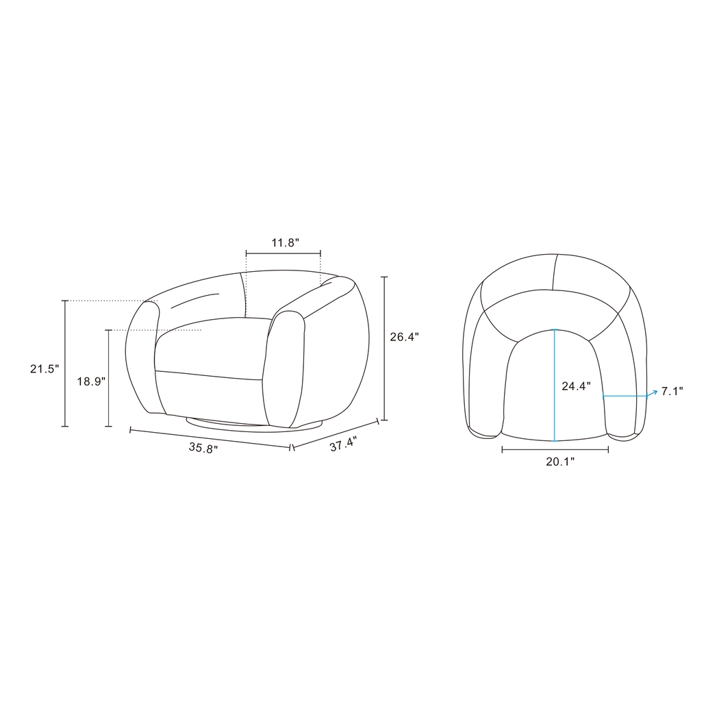 Azurelee Cream Accent Chair - Thumbnail - Image 9
