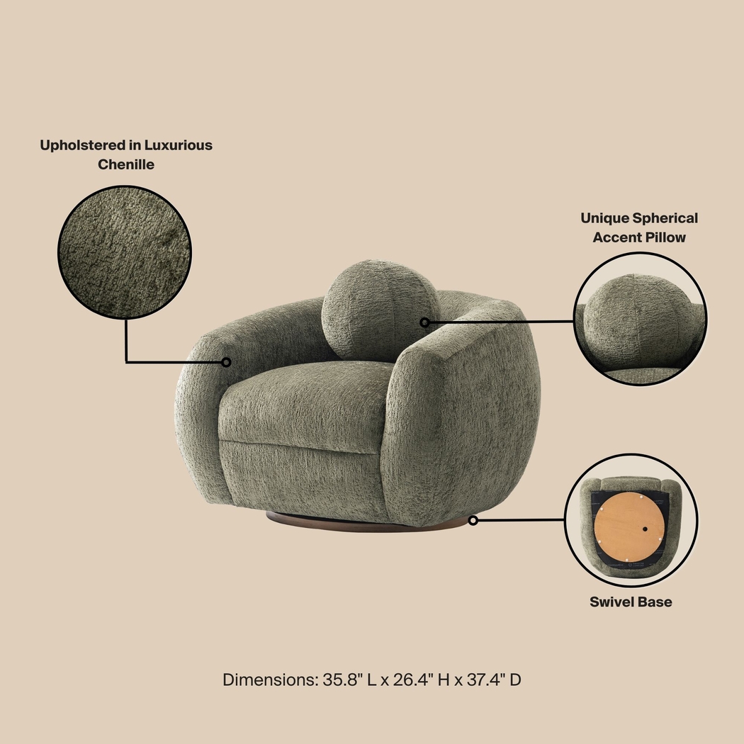 Azurelee Green Accent Chair - Thumbnail - Image 11