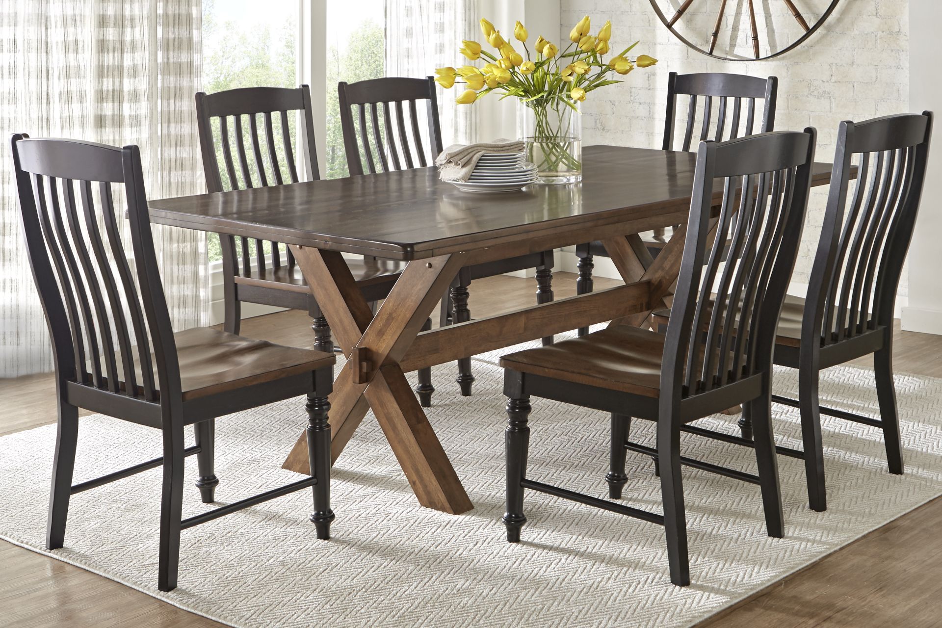 Twin Lakes Brown 7 Pc 72 in. Rectangle Dining Room - Image 1