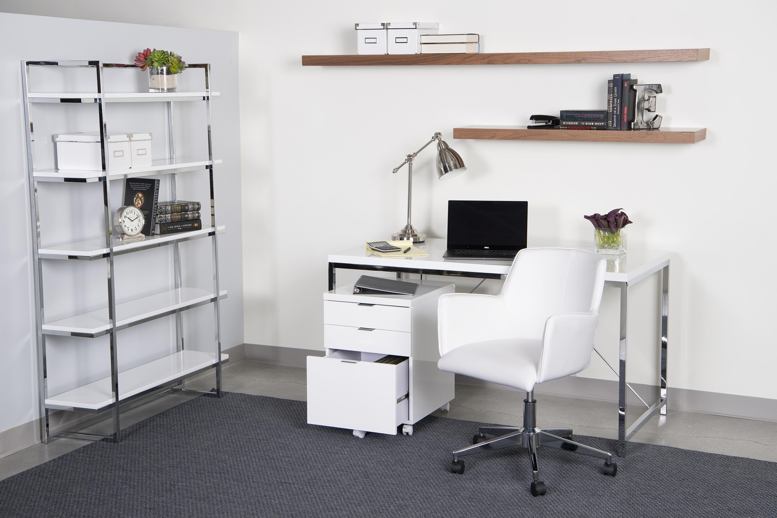 Babineaux I White Office Chair - Thumbnail - Image 2