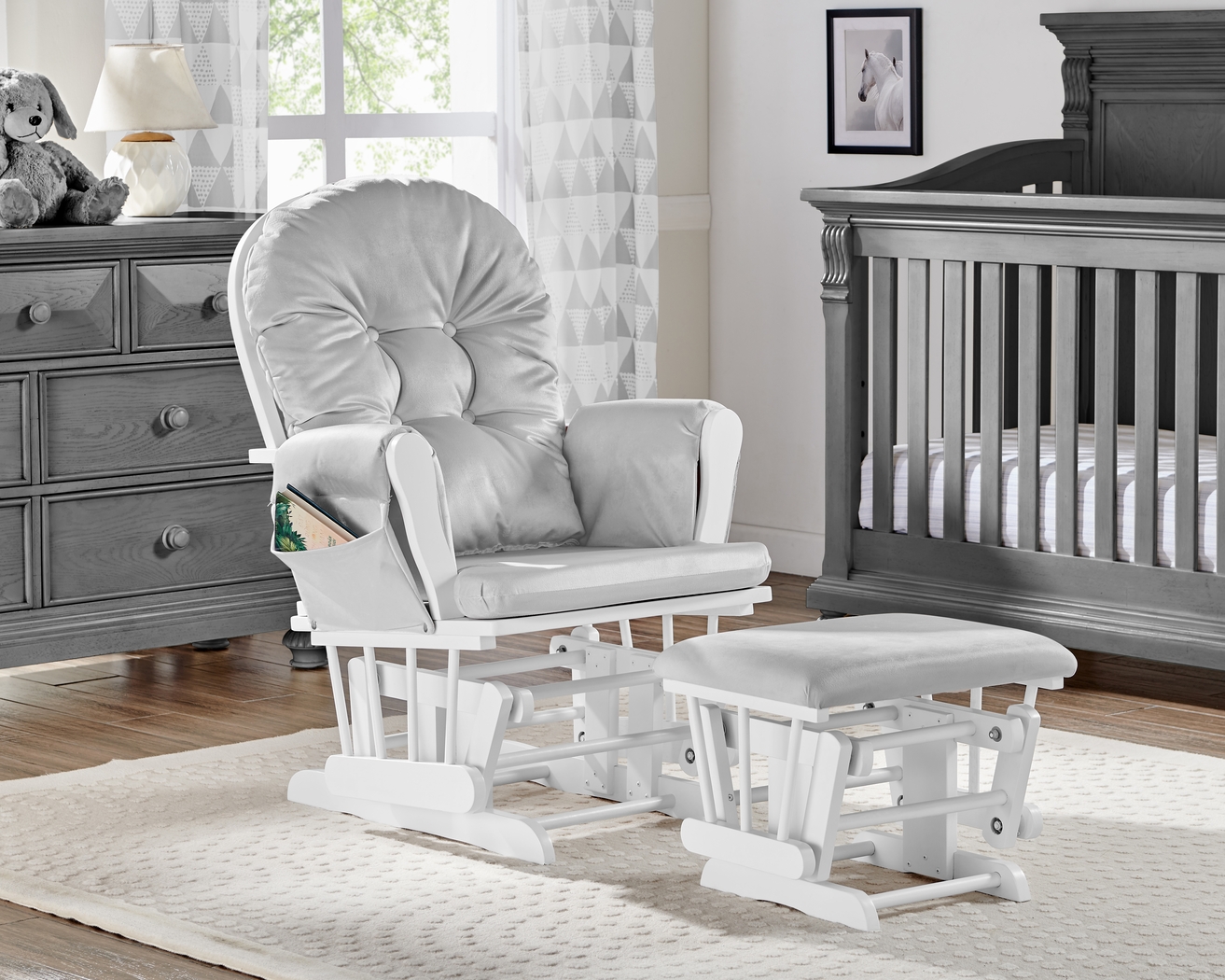 Nursery Coletta Light Gray Glider and Ottoman - Thumbnail - Image 4