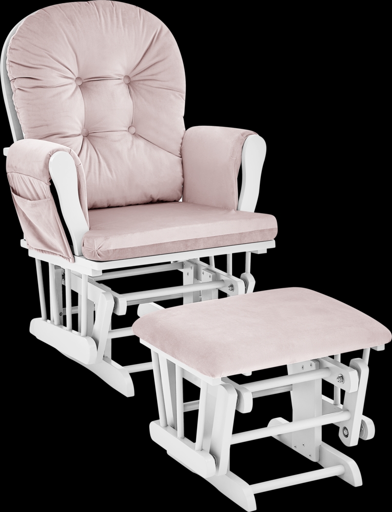 Nursery Coletta Pink Glider and Ottoman - Thumbnail - Image 1