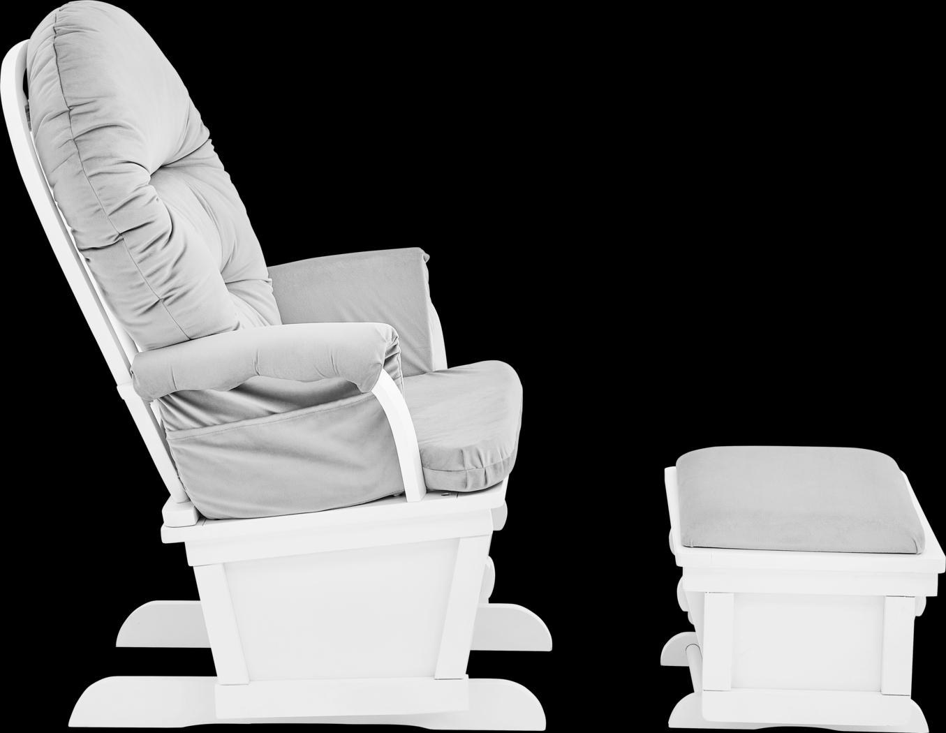 Nursery Faolan Light Gray Glider and Ottoman - Thumbnail - Image 3