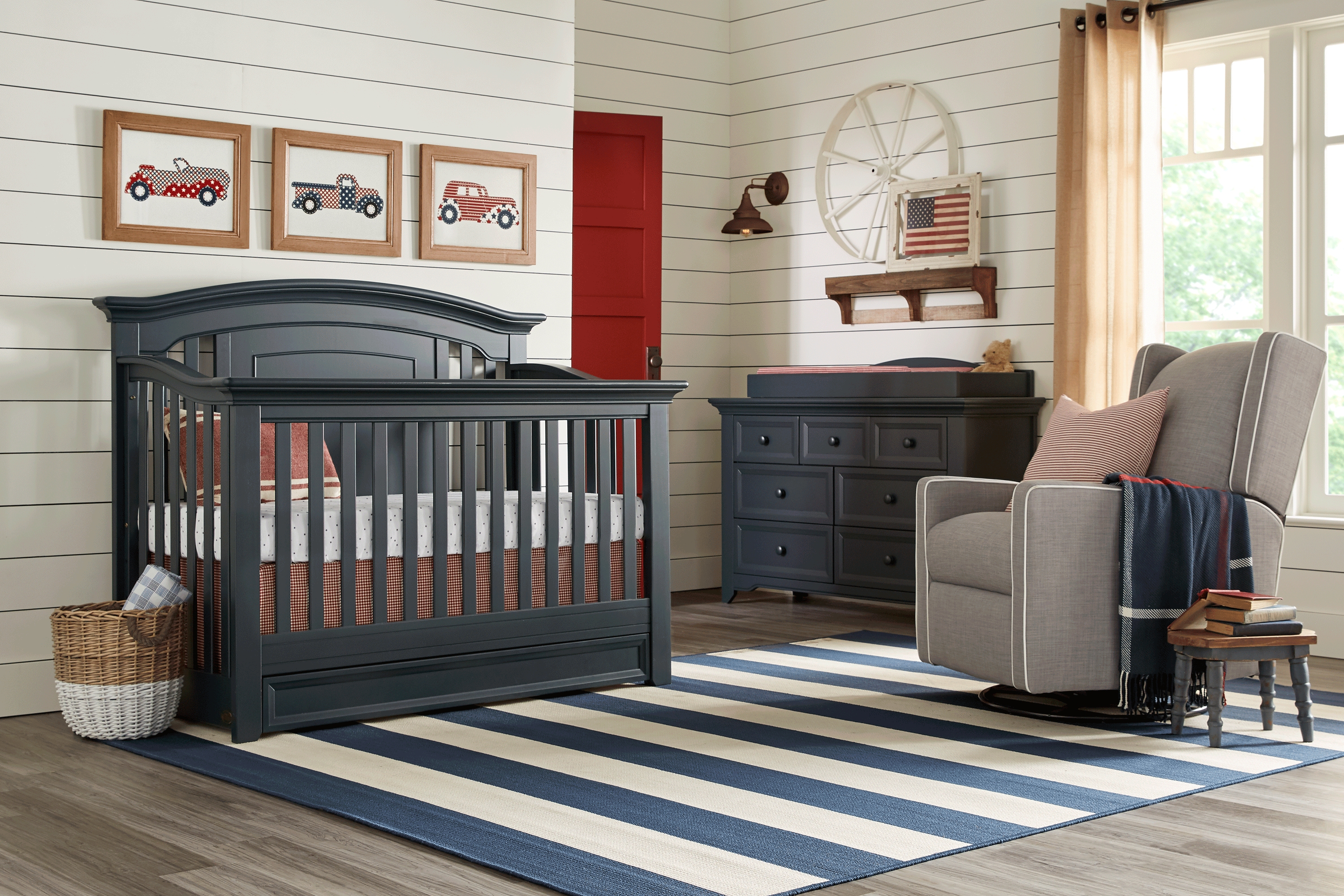 Baby Cache Harborbridge Navy 5 Pc Nursery with Toddler Rails - Thumbnail - Image 1