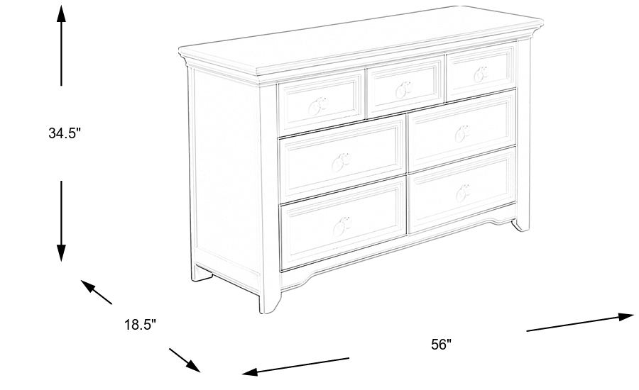 Dimension Image. Please refer to the Dimension Tab on this page for dimension details.