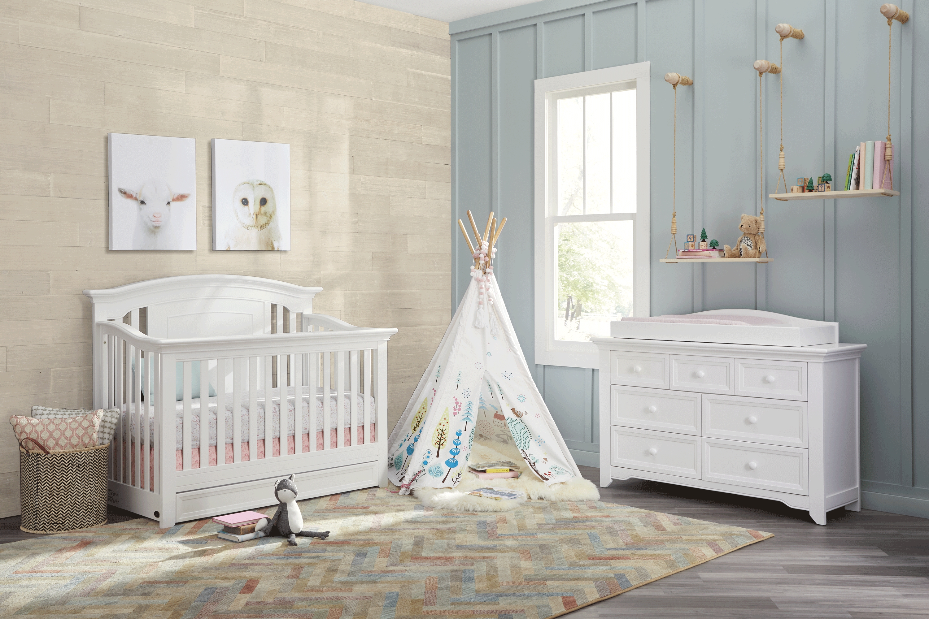 Baby Cache Harborbridge White 6 Pc Nursery with Toddler & Conversion Rails - Thumbnail - Image 1