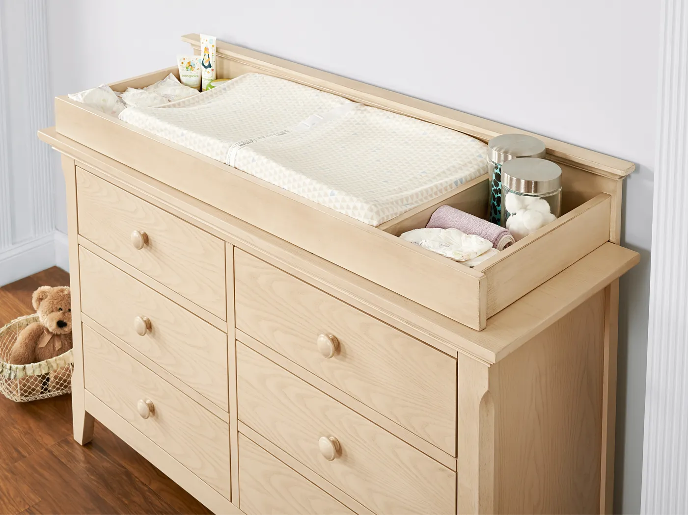 Baby Cache Overland Point Beige Dresser with Changing Topper and Pad - Thumbnail - Image 5