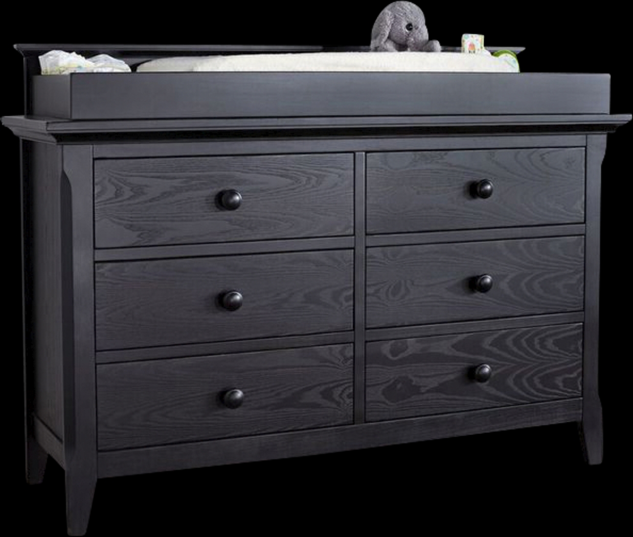 Baby Cache Overland Point Black Dresser with Changing Topper and Pad - Thumbnail - Image 1