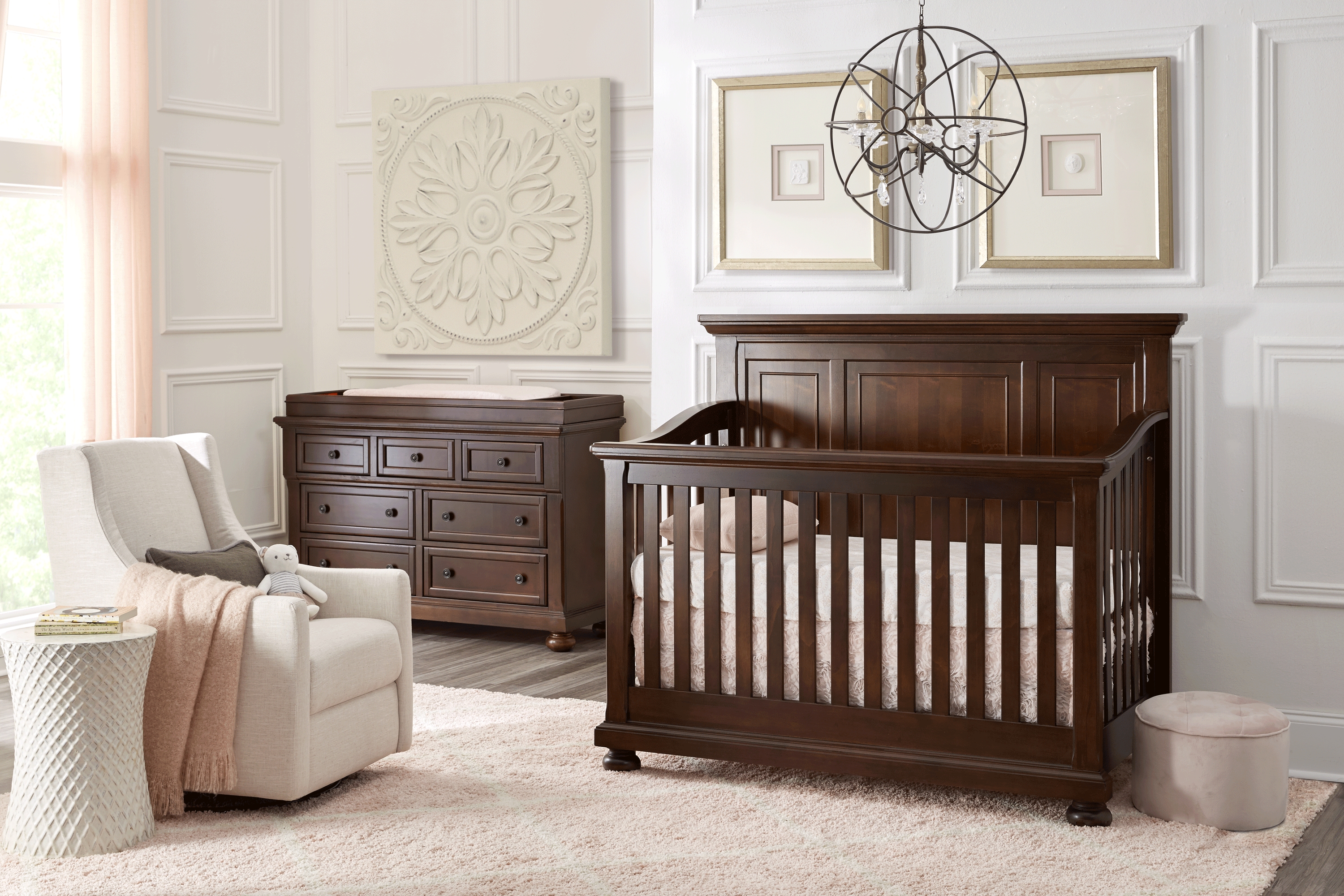 Baby Cache Prestcott Rosewood Dresser with Changing Topper and Pad - Thumbnail - Image 2