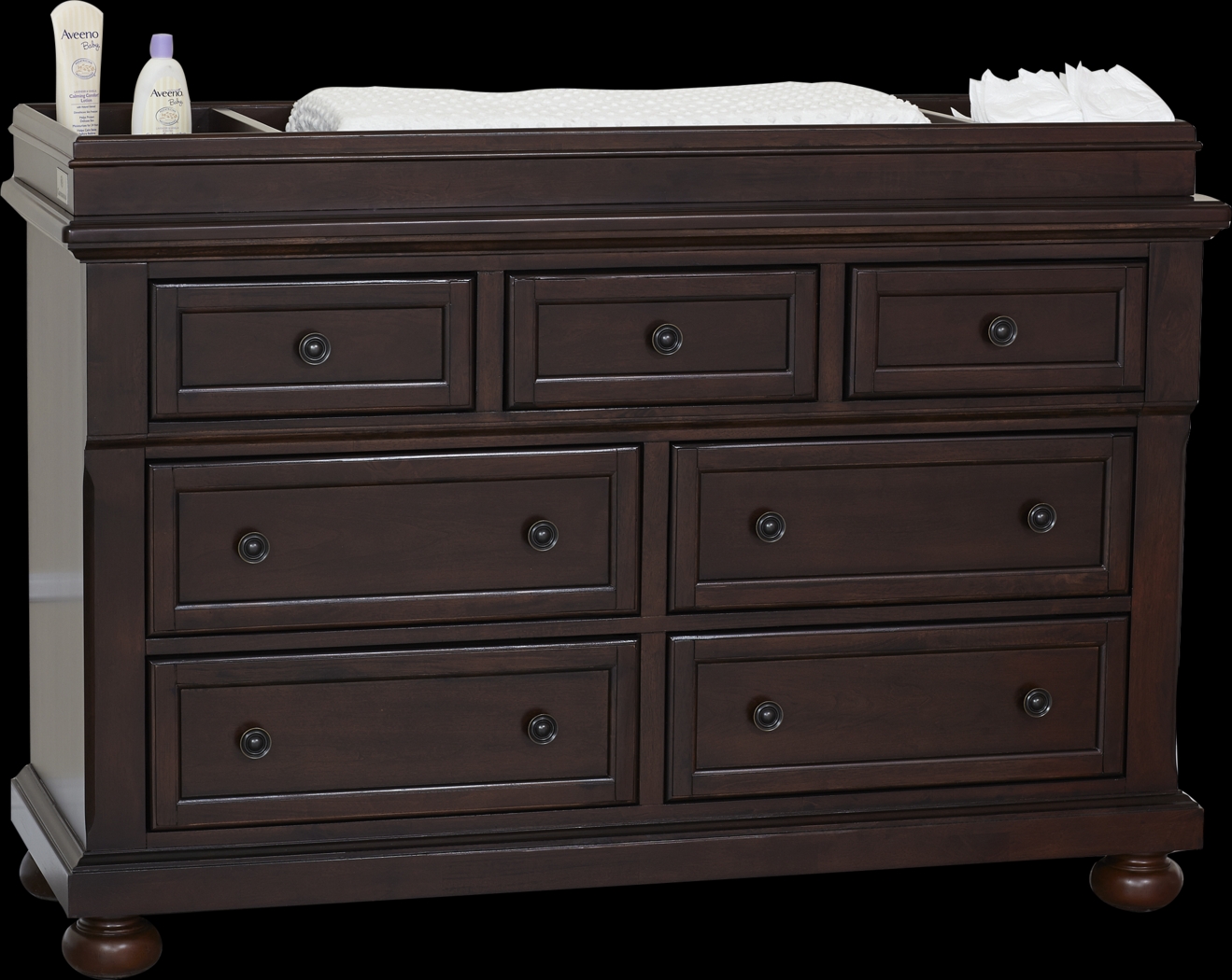 Baby Cache Prestcott Rosewood Dresser with Changing Topper and Pad - Thumbnail - Image 1