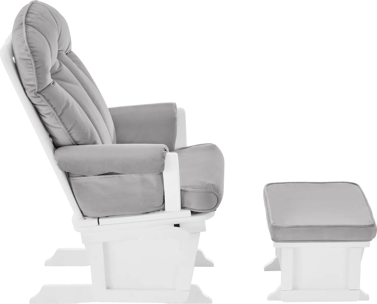 Baby Cache Vanya Light Gray-White Glider and Ottoman - Thumbnail - Image 3