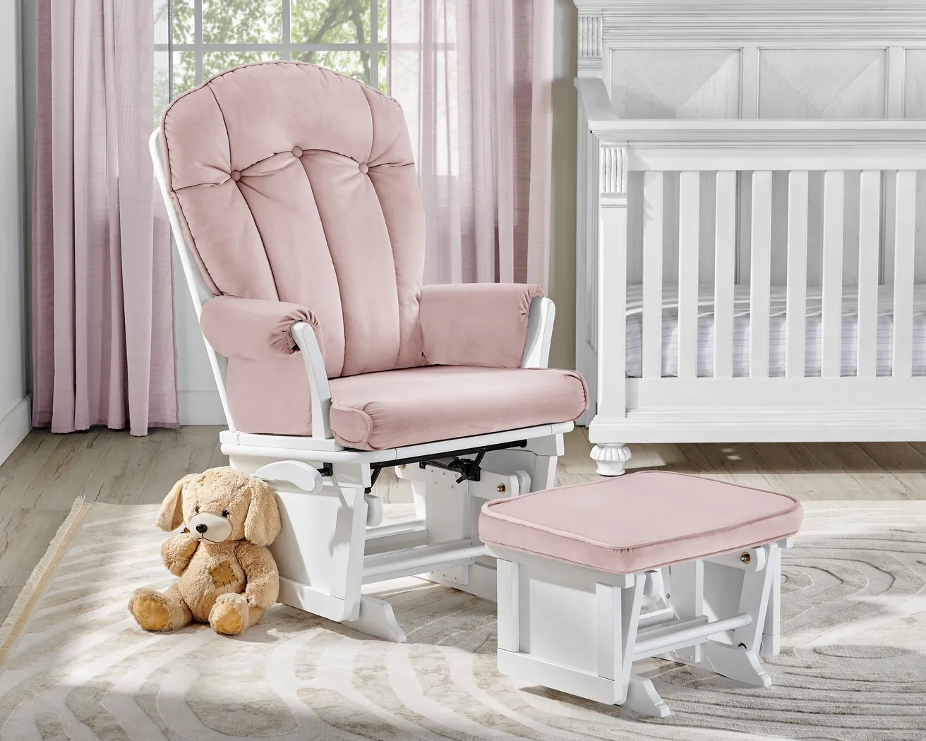 Baby Cache Vanya Pink Glider and Ottoman - Thumbnail - Image 4