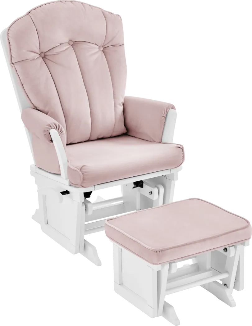 Baby Cache Vanya Pink Glider and Ottoman - Thumbnail - Image 1