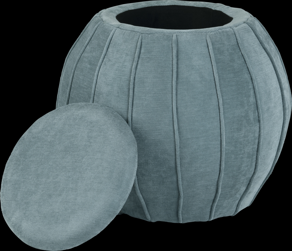 Baccharis Blue Storage Ottoman - Thumbnail - Image 3