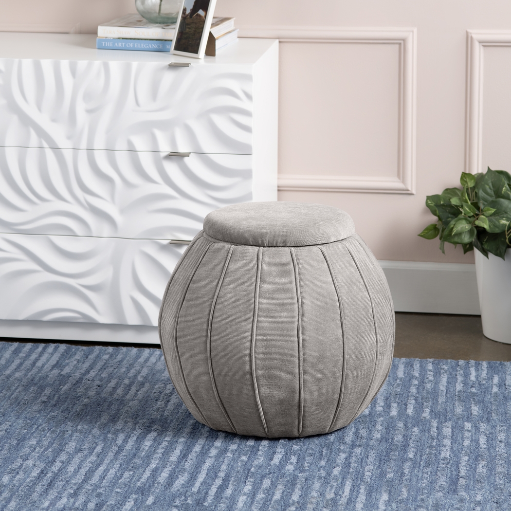 Baccharis Taupe Storage Ottoman - Thumbnail - Image 2