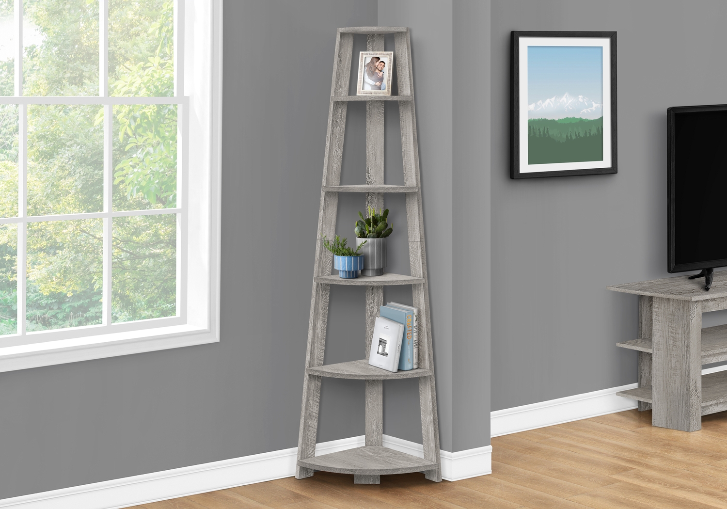 Backstretch Gray Bookcase - Thumbnail - Image 2