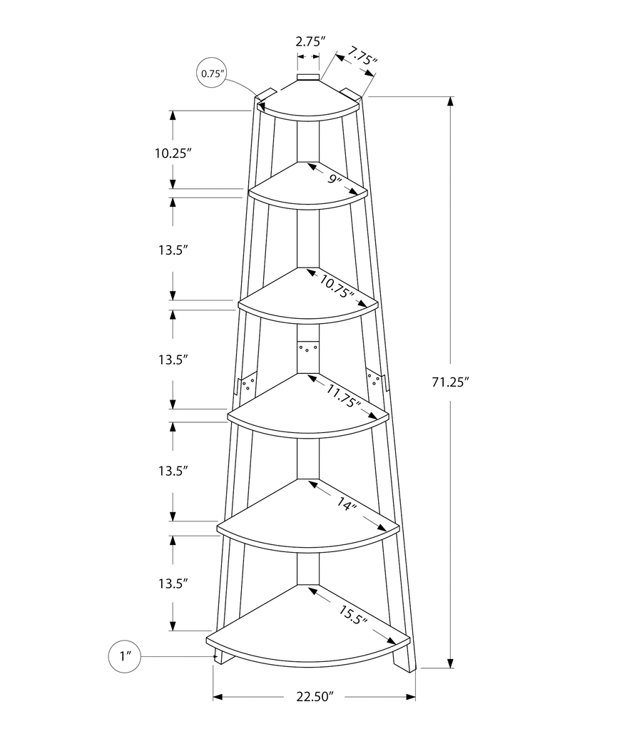 Backstretch Oak Brown Bookcase - Thumbnail - Image 3