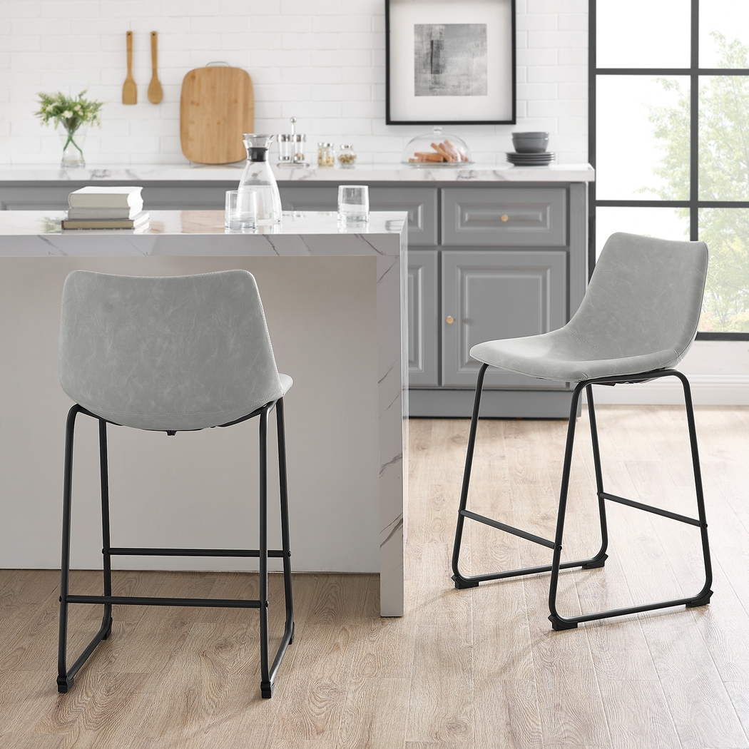 Badenoch Gray Counter Height Stool, Set of 2 - Thumbnail - Image 2