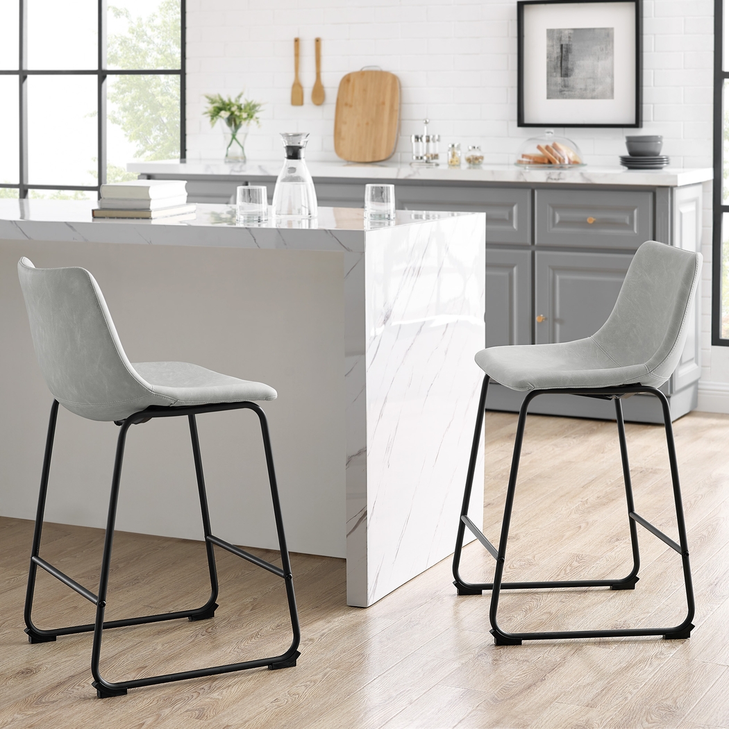 Badenoch Gray Counter Height Stool, Set of 2 - Thumbnail - Image 3