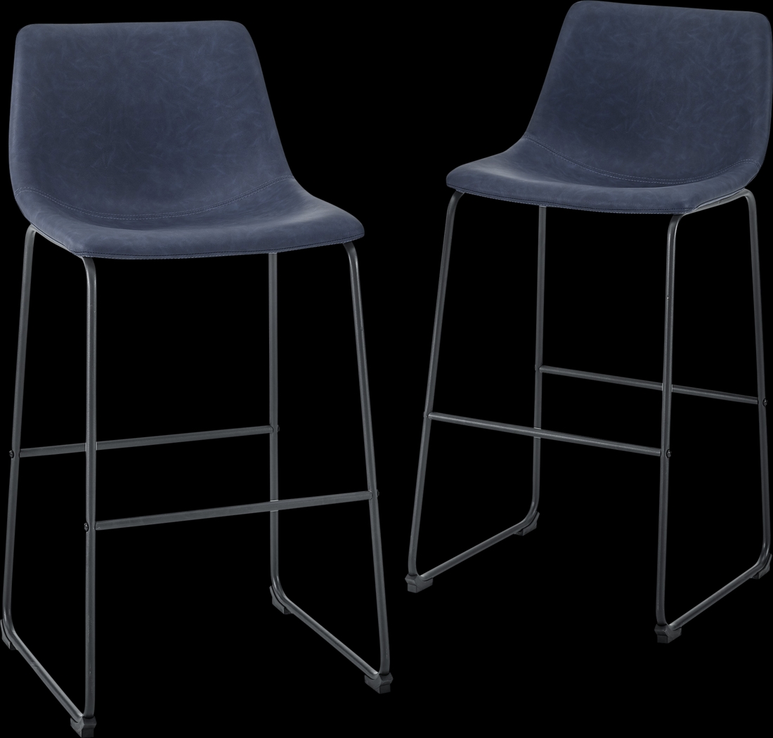 Badenoch Navy Barstool, Set of 2 - Thumbnail - Image 1