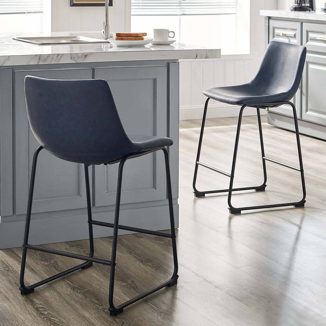 Badenoch Navy Counter Height Stool, Set of 2 - Thumbnail - Image 2