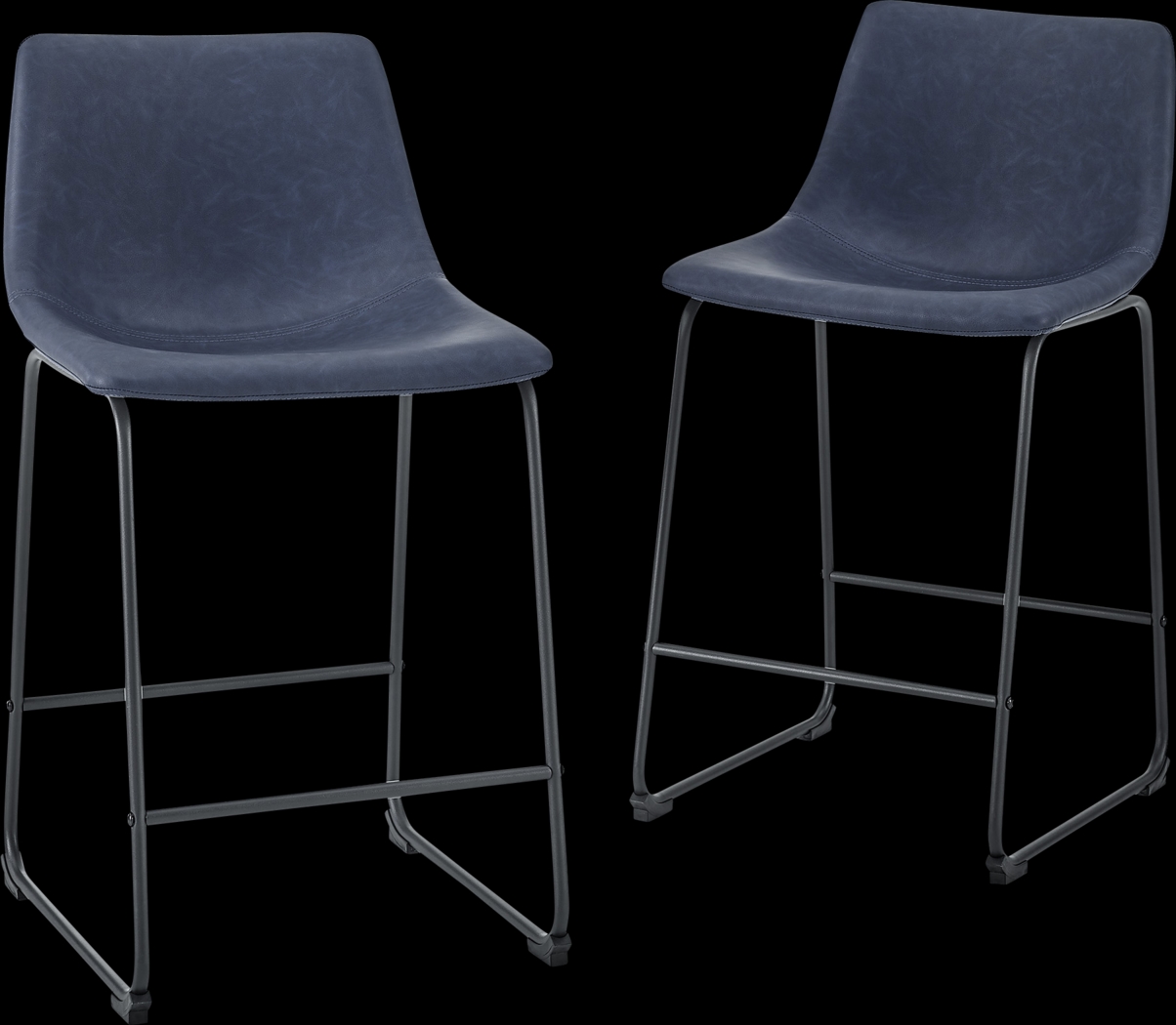 Badenoch Navy Counter Height Stool, Set of 2 - Thumbnail - Image 1