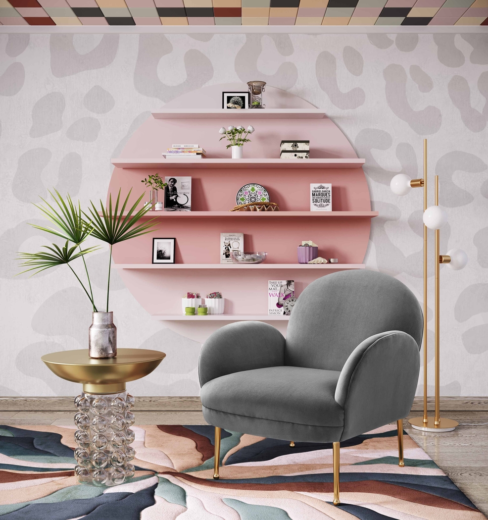 Baffi Gray Accent Chair - Thumbnail - Image 6