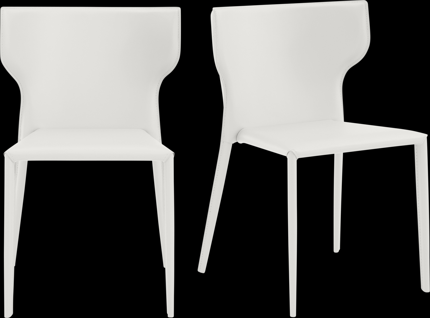 Baggaley White Dining Chair, Set of 2 - Thumbnail - Image 1