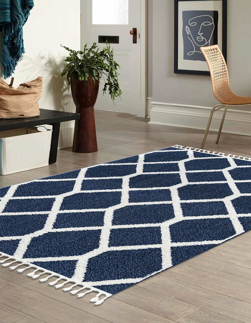 Bahari Navy 7'10 x 10' Rug - Thumbnail - Image 3