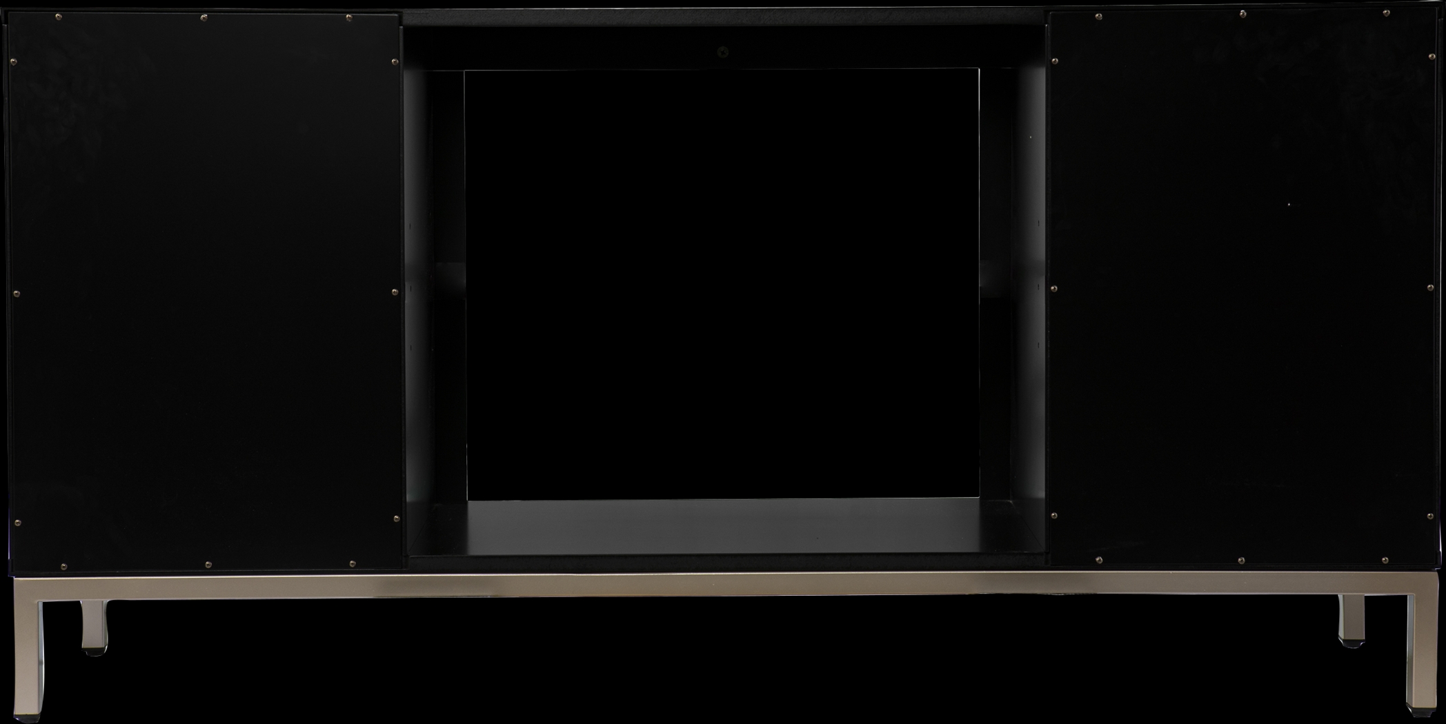 Baillon II Black 58 in. Console With Electric Log Fireplace - Thumbnail - Image 3