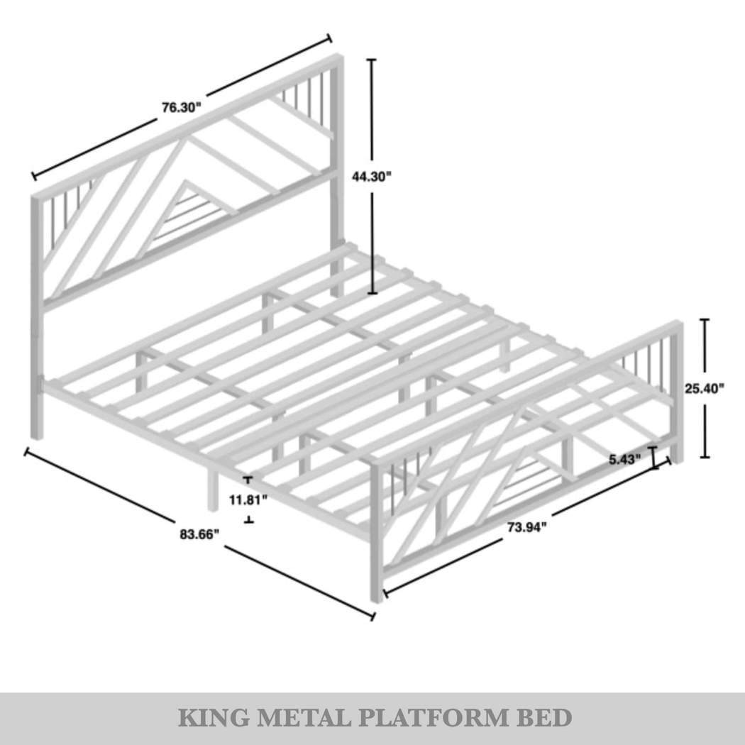 Bainfair Black King Metal Bed - Thumbnail - Image 7