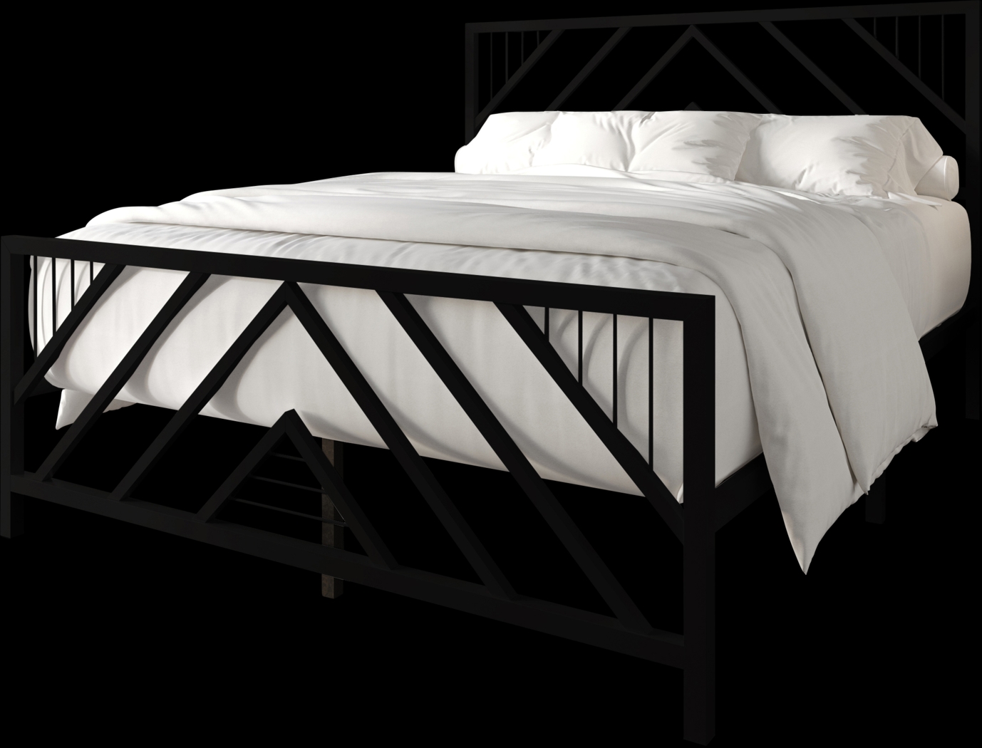 Bainfair Black King Metal Bed - Thumbnail - Image 1