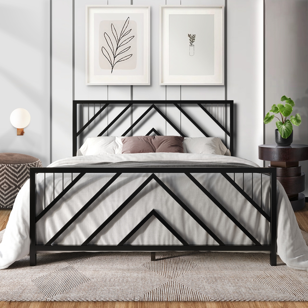 Bainfair Black Queen Metal Bed - Thumbnail - Image 2