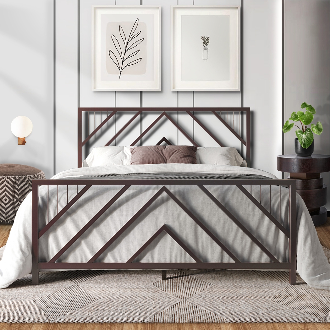 Bainfair Brown King Metal Bed - Thumbnail - Image 2