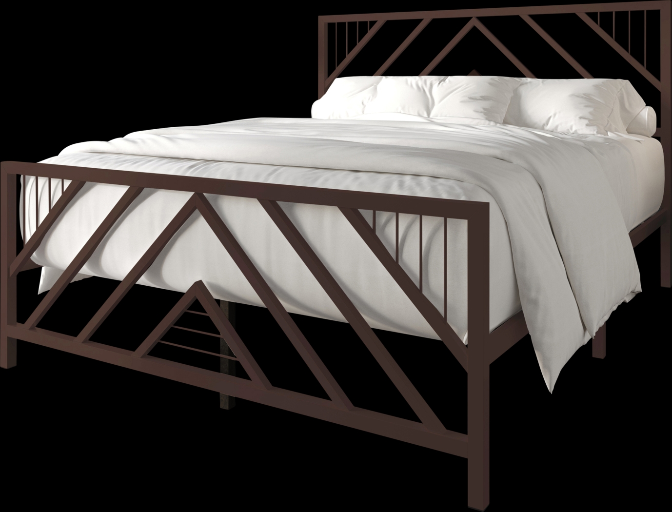 Bainfair Brown King Metal Bed - Thumbnail - Image 1
