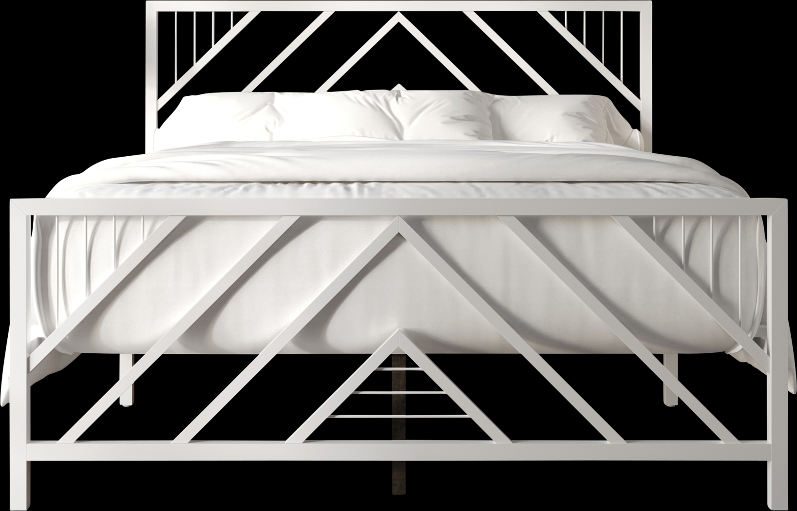 Bainfair White King Metal Bed - Thumbnail - Image 3