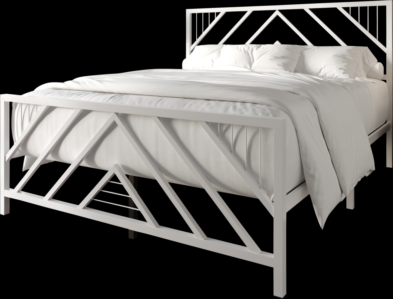 Bainfair White King Metal Bed - Thumbnail - Image 1