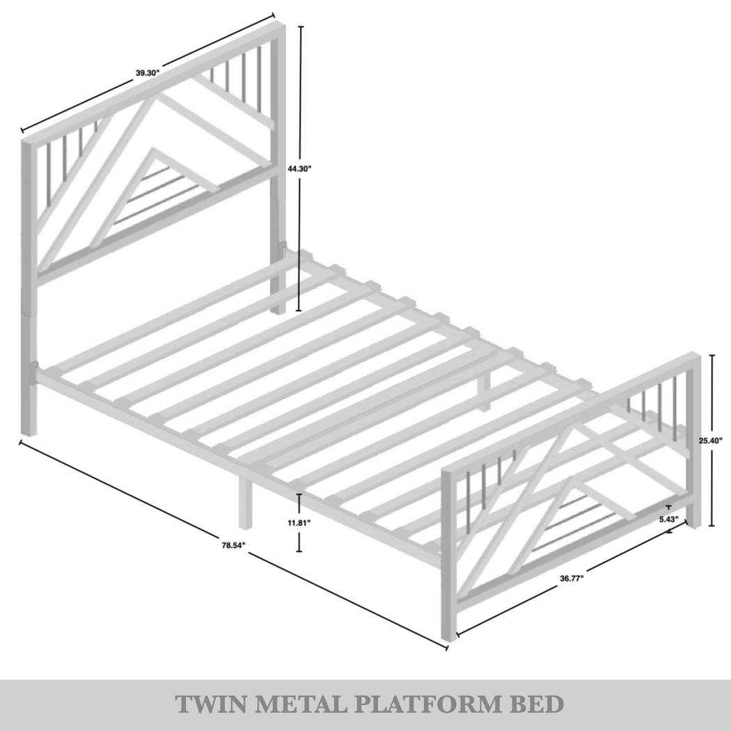 Bainfair White Twin Metal Bed - Thumbnail - Image 6