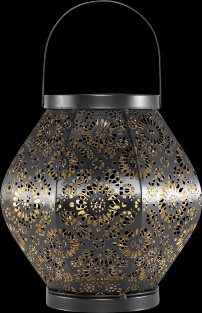 Bakika Black Outdoor Solar Lantern - Thumbnail - Image 1