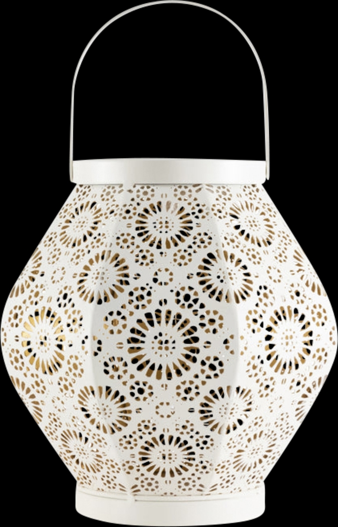 Bakika White Outdoor Solar Lantern - Thumbnail - Image 1