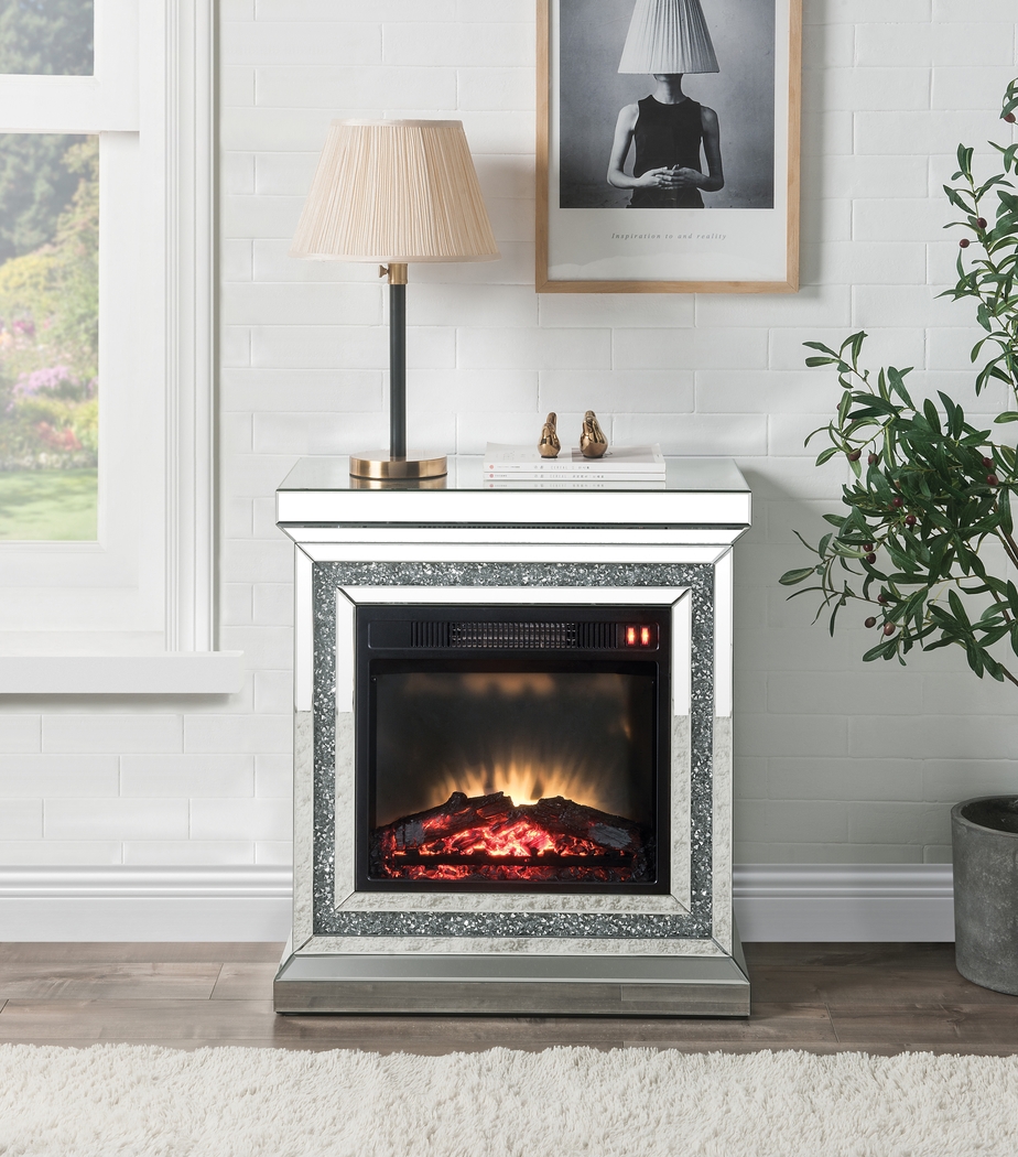 Balaton Silver 28 in. Console, With Electric Fireplace - Thumbnail - Image 2