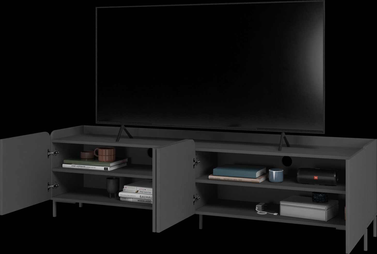 Balcome Black 71 in. Console - Thumbnail - Image 3