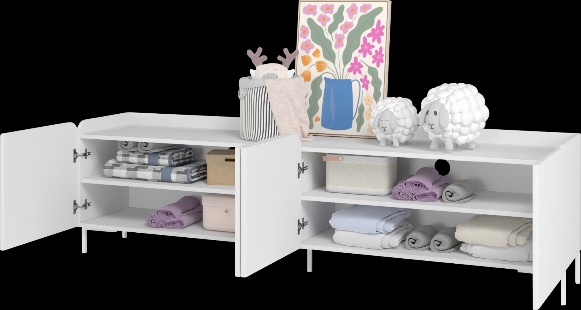 Balcome White 71 in. Console - Thumbnail - Image 3