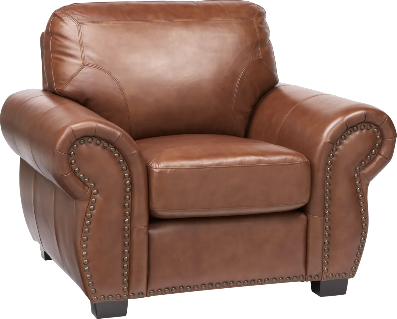 Balencia Light Brown Leather Chair - Thumbnail - Image 1