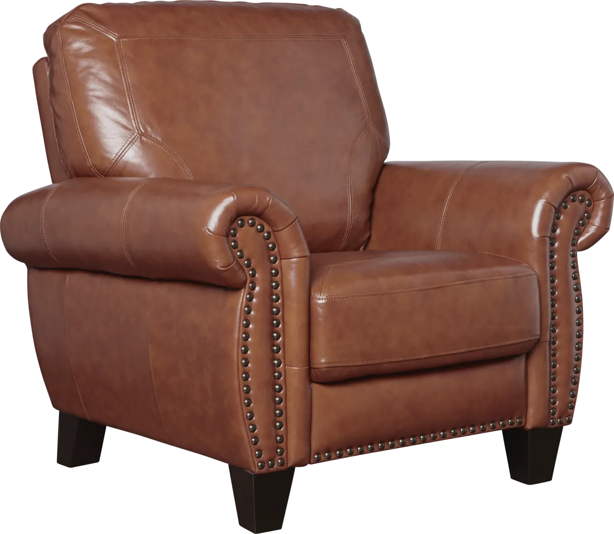 Balencia Light Brown Leather Recliner - Thumbnail - Image 1