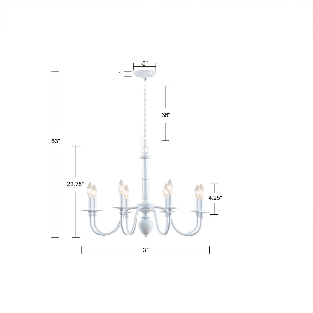 Balfour Oaks White Chandelier - Thumbnail - Image 10