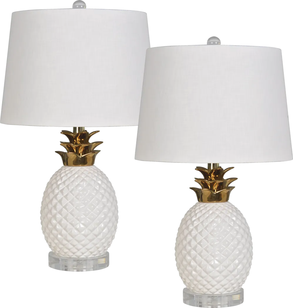 Bali Spring White Table Lamps, Set of 2 - Thumbnail - Image 1