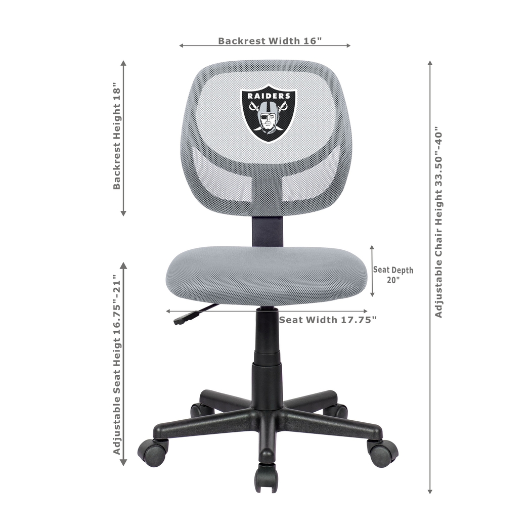 Las Vegas Raiders Gray Desk Chair - Thumbnail - Image 5
