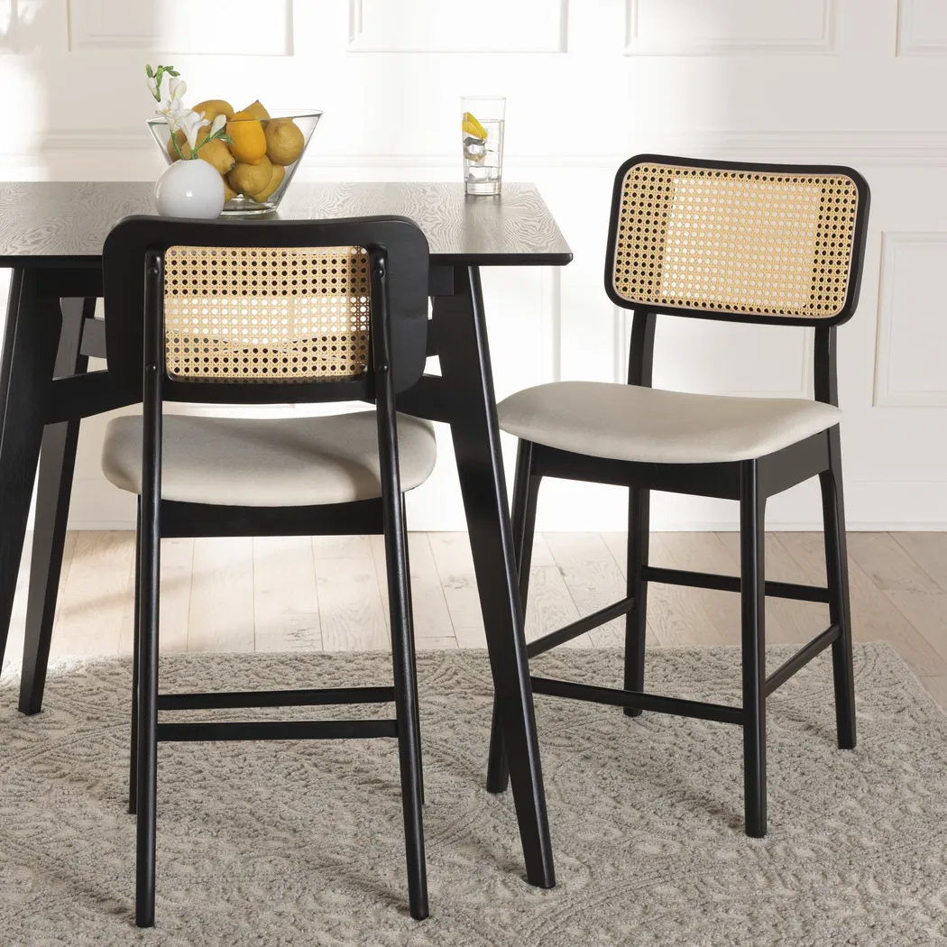 Ballardvale Black Counter Stool, Set of 2 - Thumbnail - Image 2