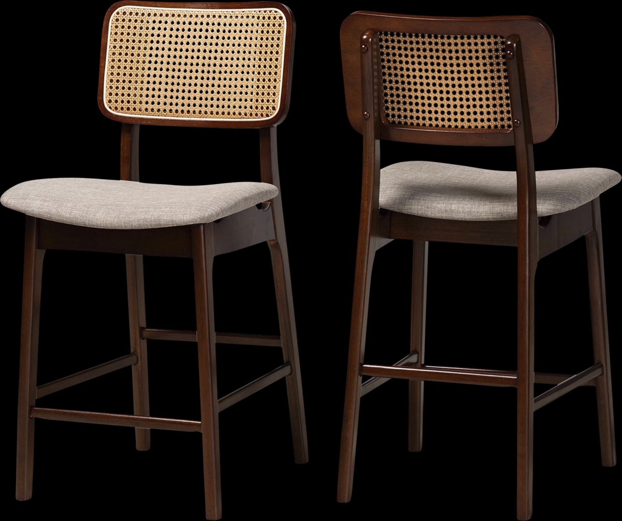 Ballardvale Walnut Brown Counter Stool, Set of 2 - Thumbnail - Image 1